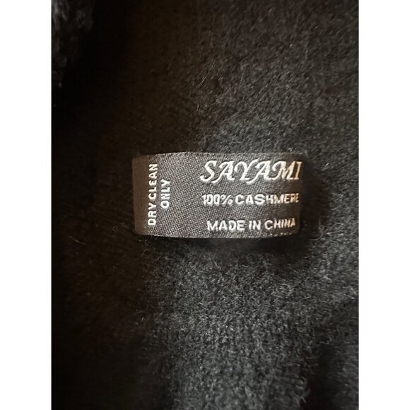 Sayami Black Cashmere Ruffle Scarf One Size - Picture 3 of 4